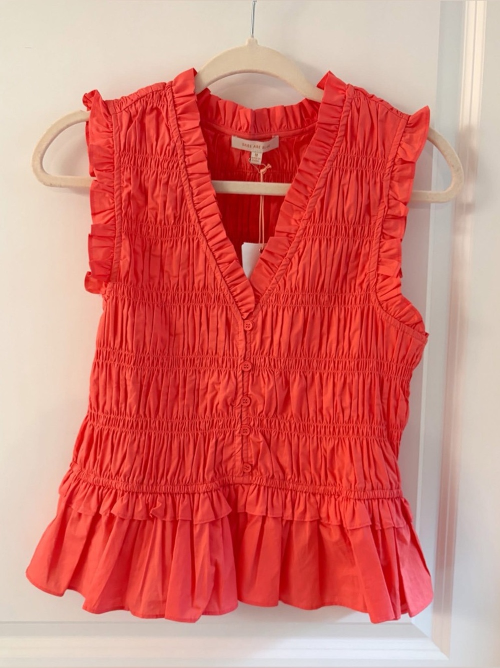 NWT! Red Dress Boutique coral ruffle top!